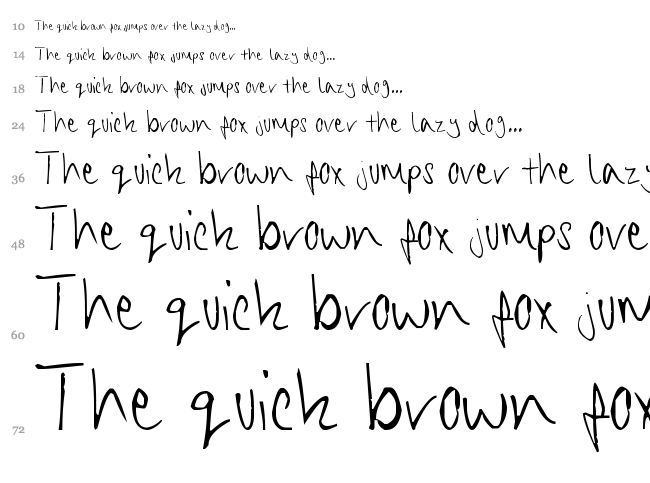 Chippy Handwriting font waterfall